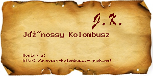 Jánossy Kolombusz névjegykártya